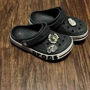 CROCS Kids Black Clogs with Fun Character Design